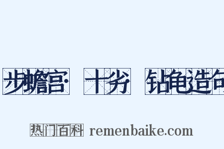 步蟾宫·十劣·钻龟造句是什么意思的图片